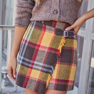 Ronah Plaid Mini Skirt