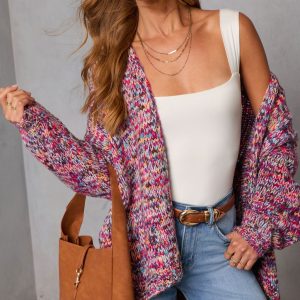 Soft Energy Multi Color Open Front Cardigan