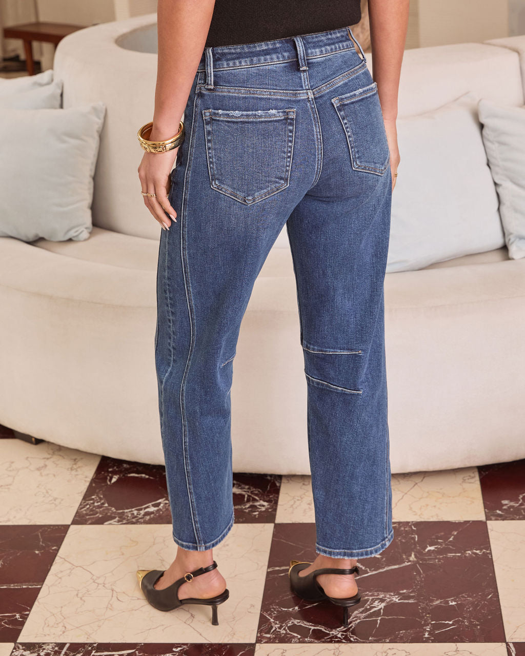 Ollie Stretch Pintuck Barrel Jeans - Image 4