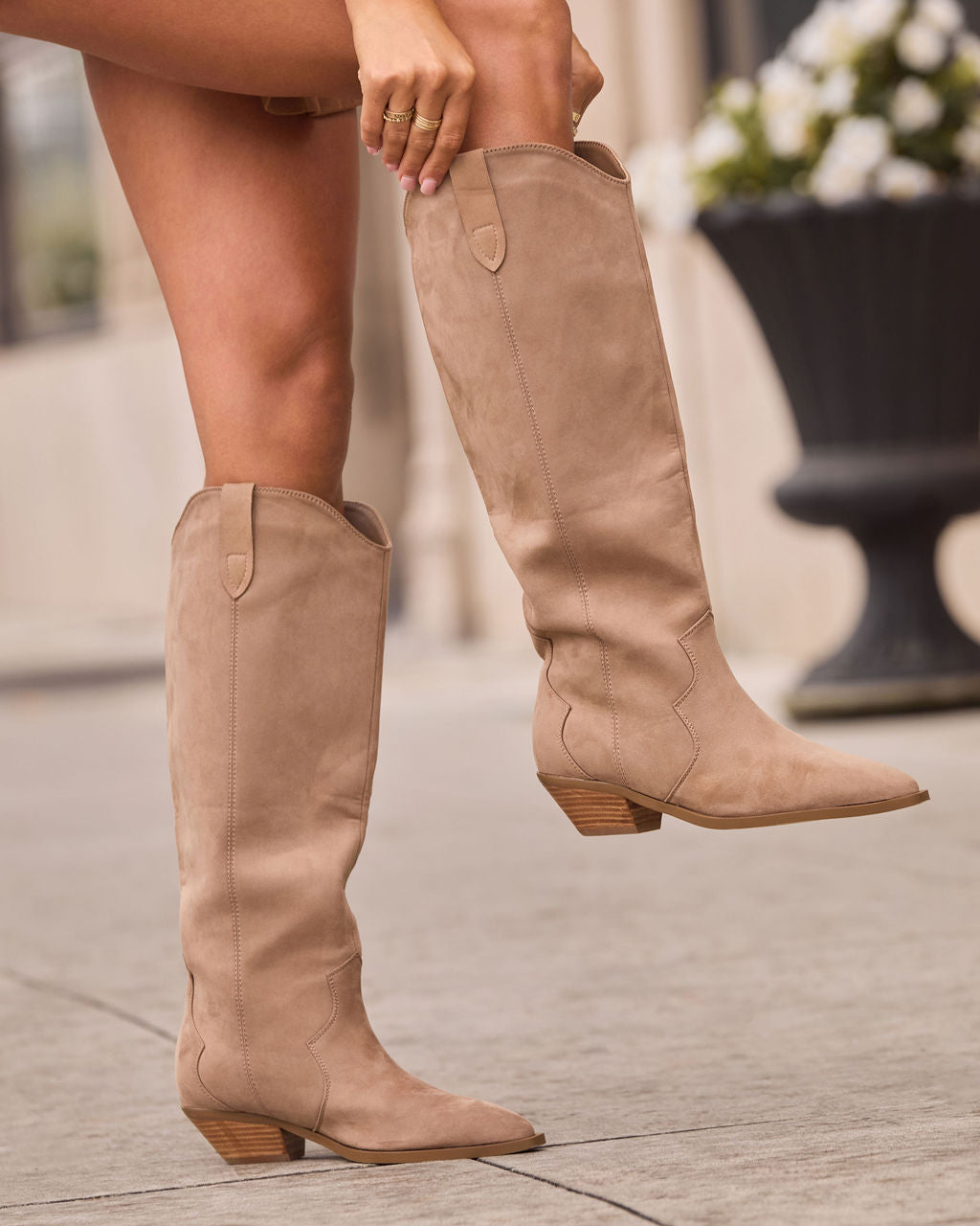 Eylana Suede Western Knee High Boot - Image 7