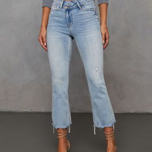 Olivia Super Stretch High Rise Crop Flare Jeans