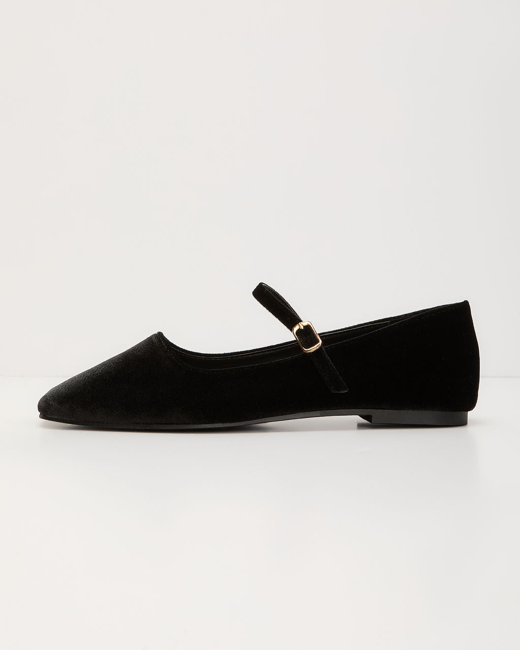 Janey Velvet Mary Jane Ballet Flats - Image 4