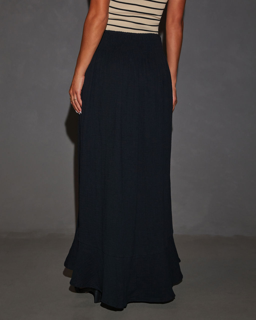 Serves Up Tie Waist Button Down Maxi Skirt - Image 4