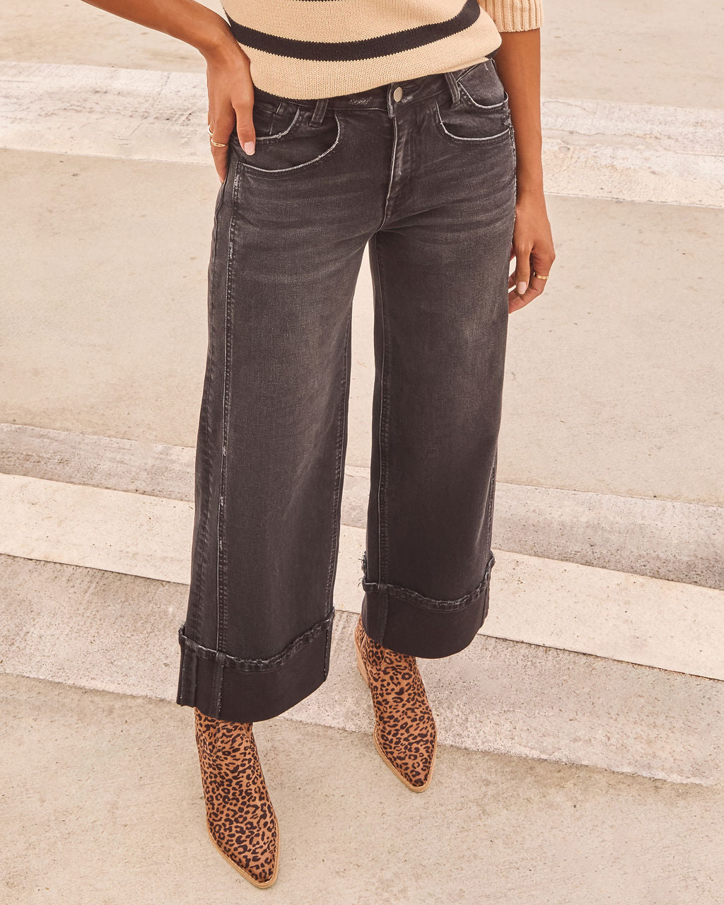 Stylist Stretch Wide Cuffed Jeans - Image 14