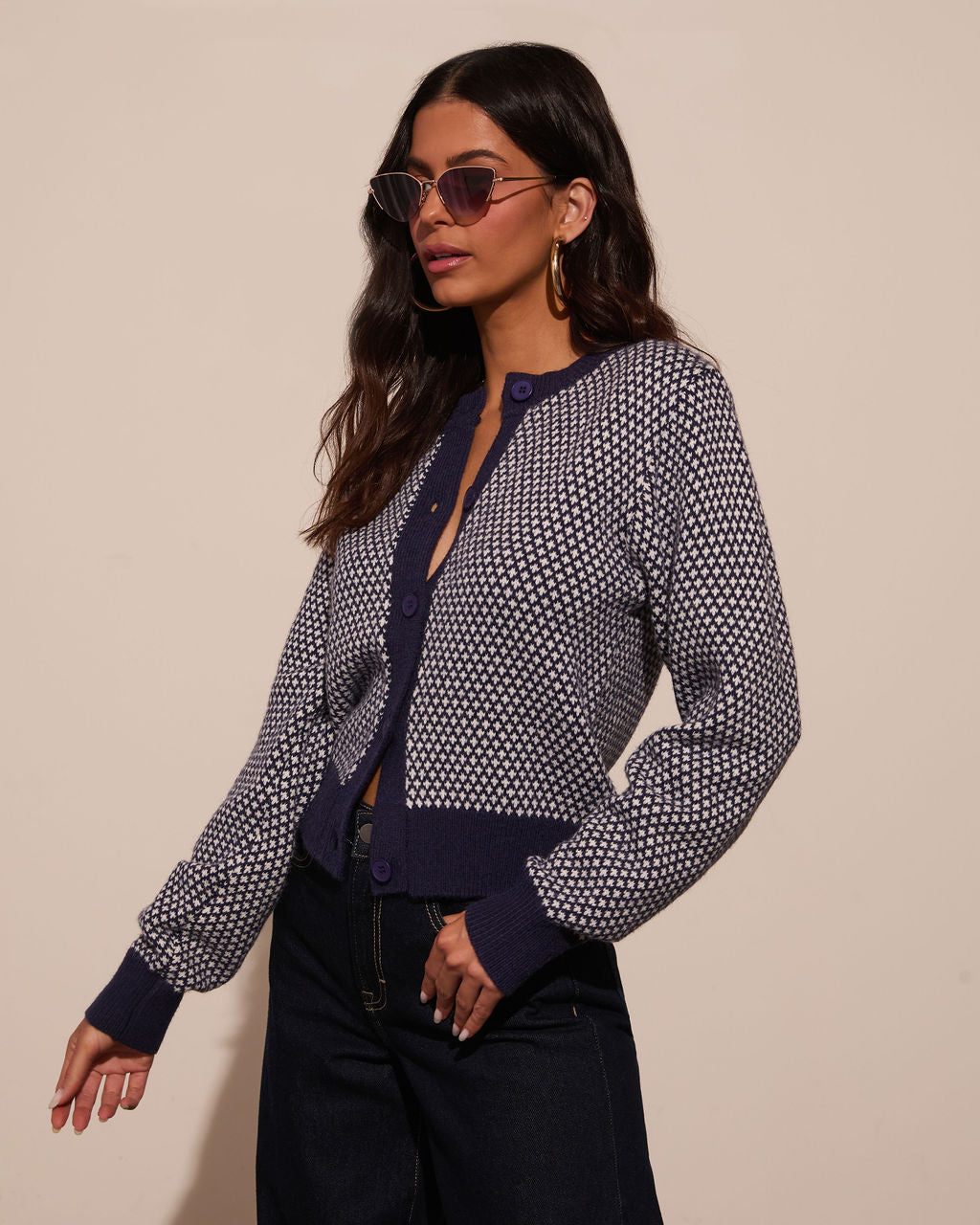 Spot On Abstract Contrast Cardigan - Image 3