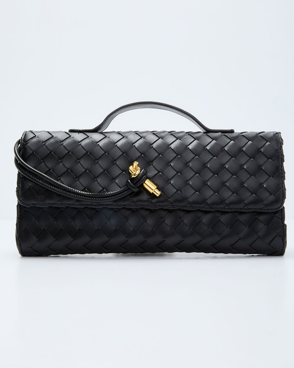 Porta Woven Leather Top Handle Clutch - Image 7