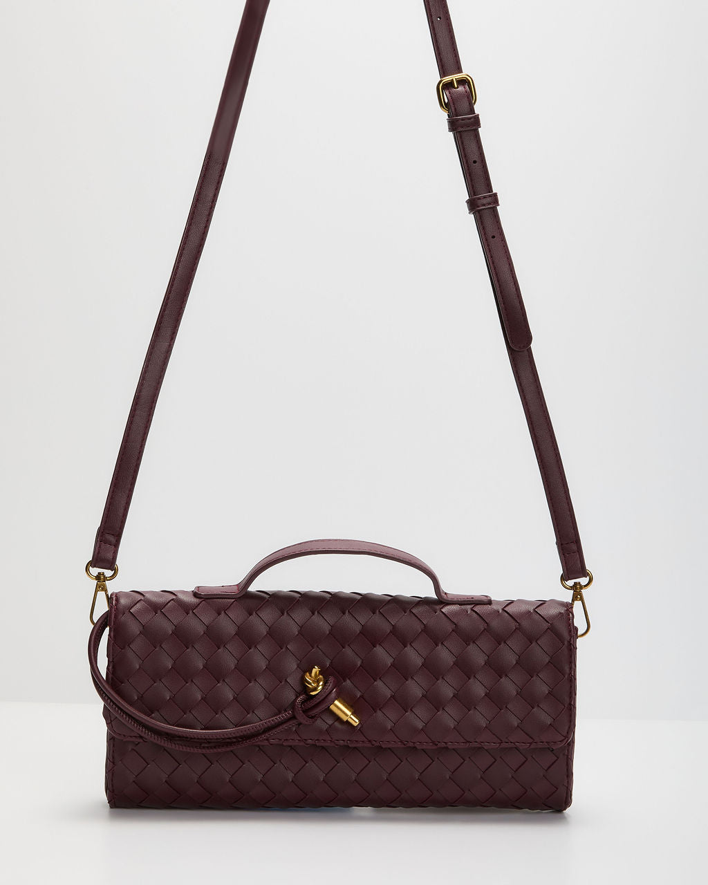 Porta Woven Leather Top Handle Clutch - Image 2