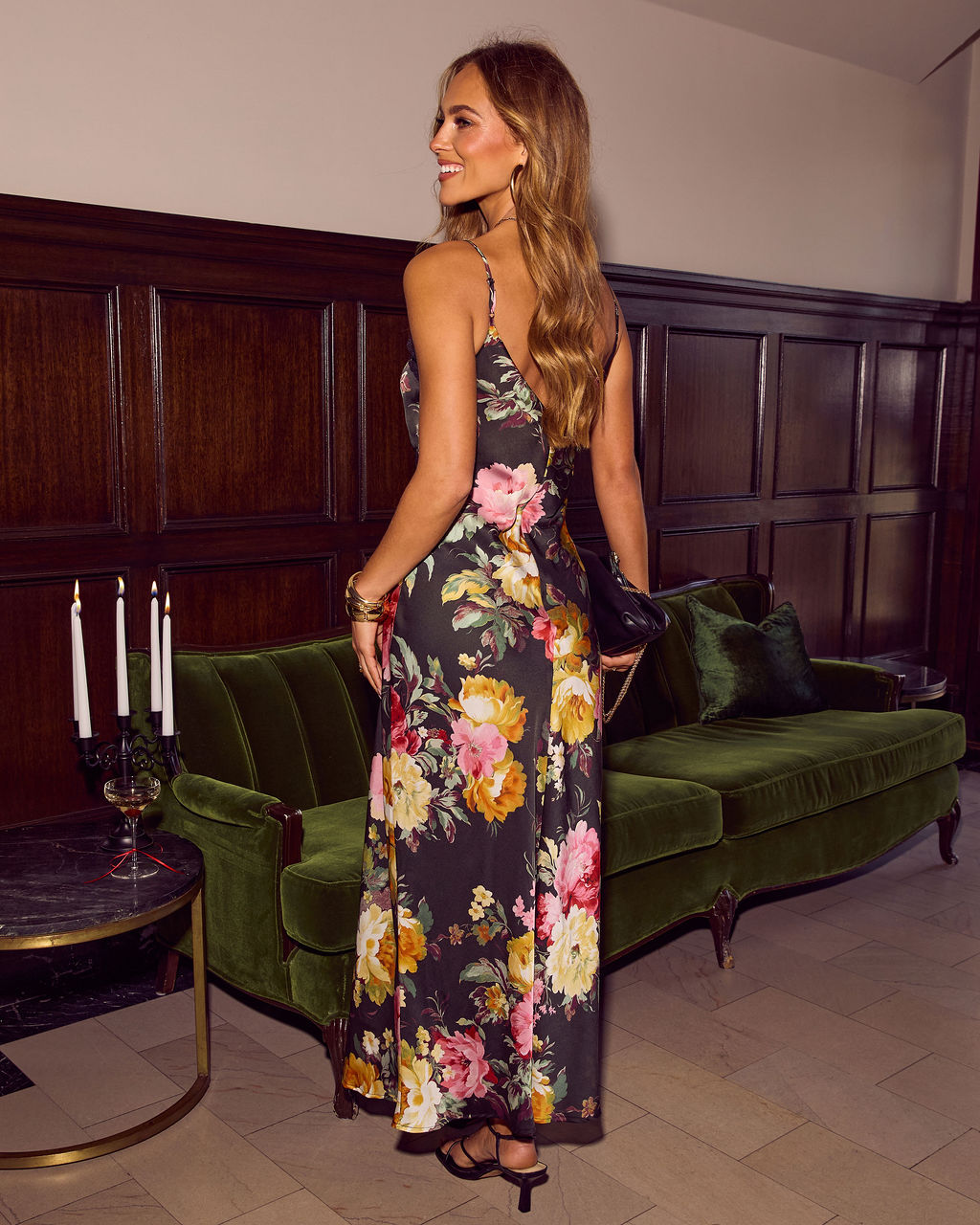 When In Bloom Printed Lace Trim Maxi Dress - Image 4