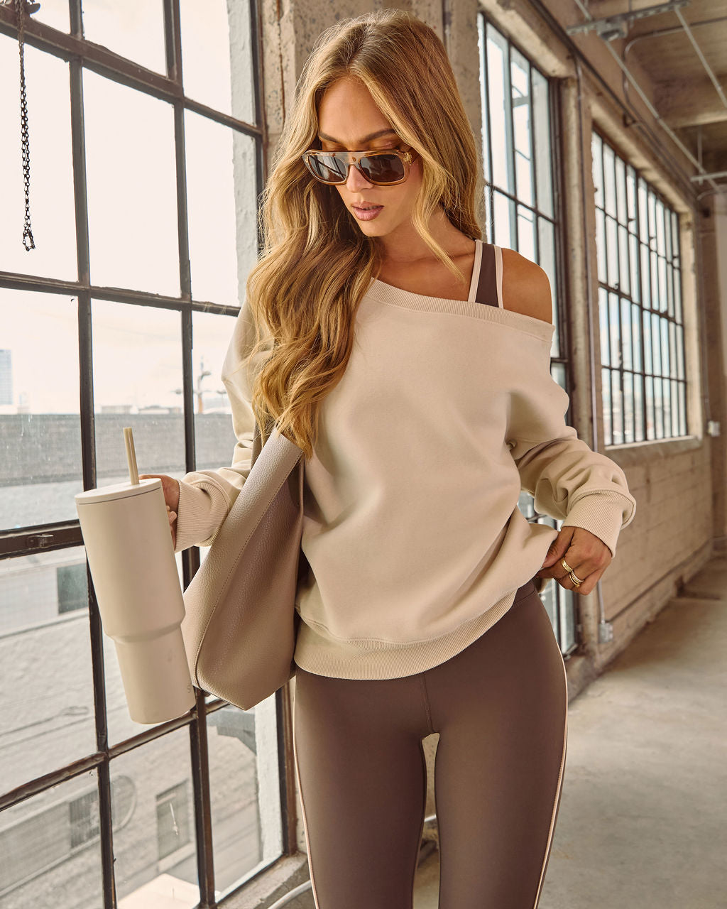 Empower Luxe Off The Shoulder Sweatshirt - Image 7
