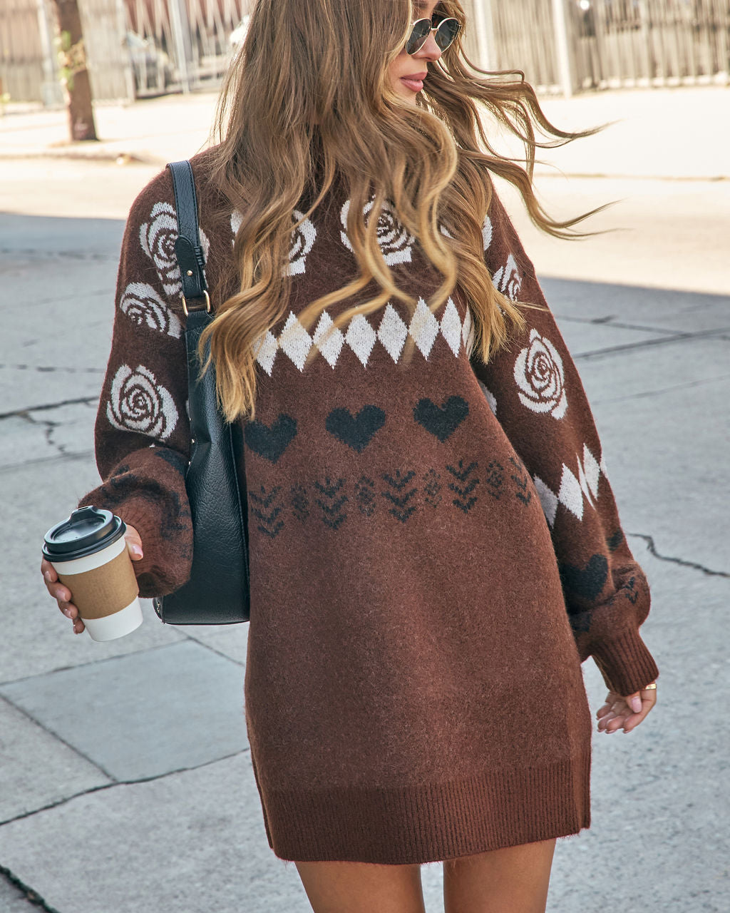 Marrene Abstract Mini Sweater Dress - Image 5