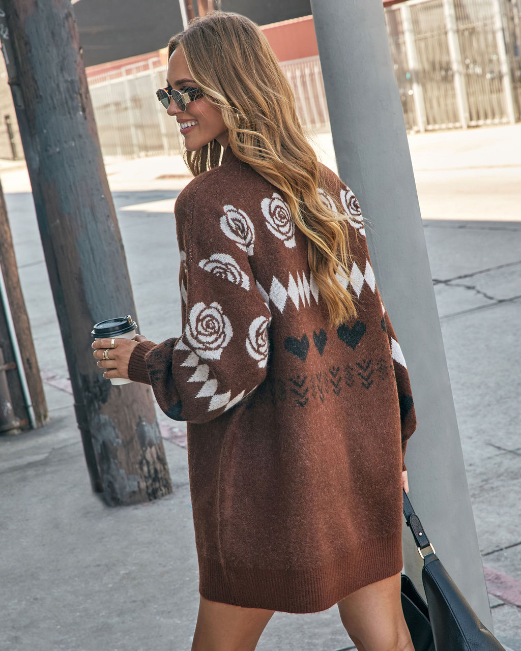 Marrene Abstract Mini Sweater Dress - Image 4