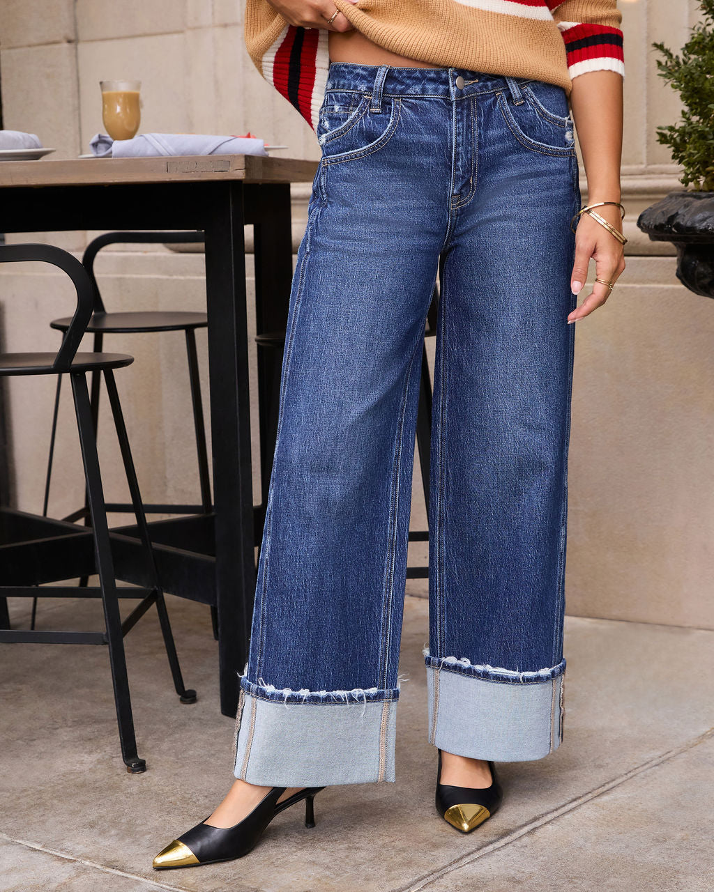 Stylist Stretch Wide Cuffed Jeans - Image 7