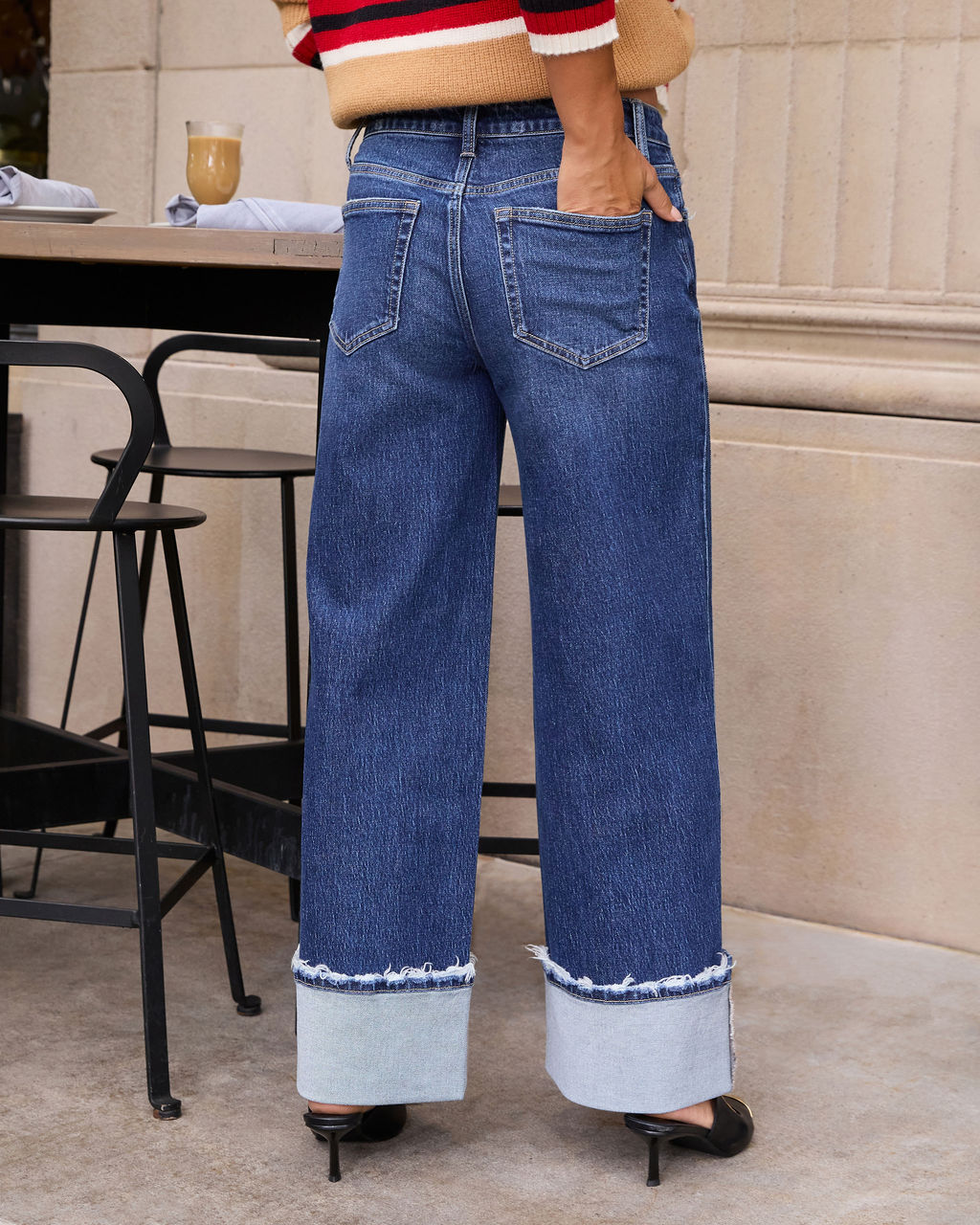 Stylist Stretch Wide Cuffed Jeans - Image 10
