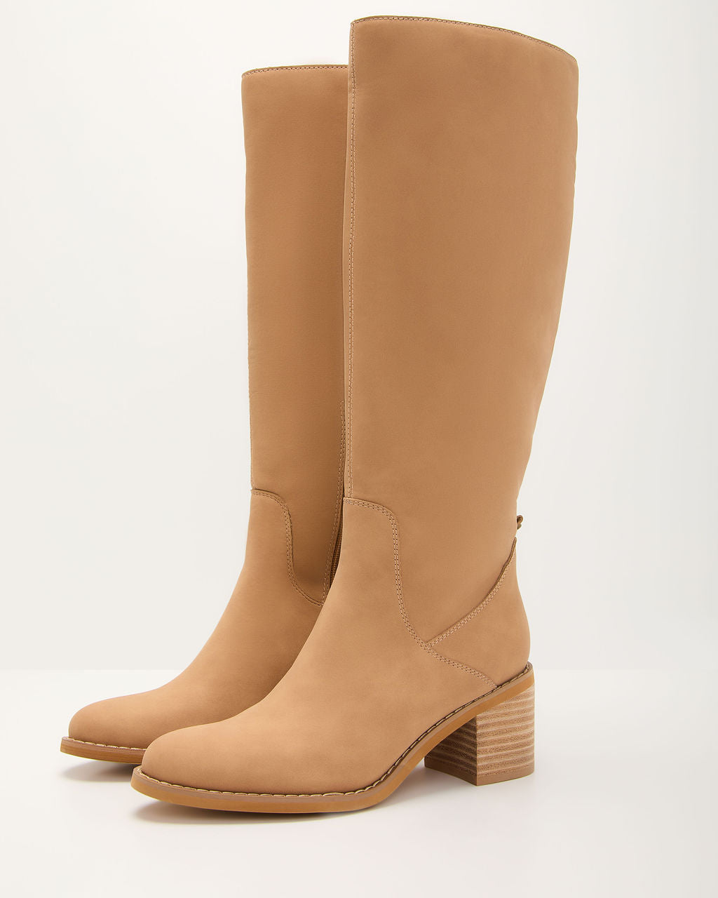 Maple Butter Faux Leather Knee High Riding Boot - Image 8