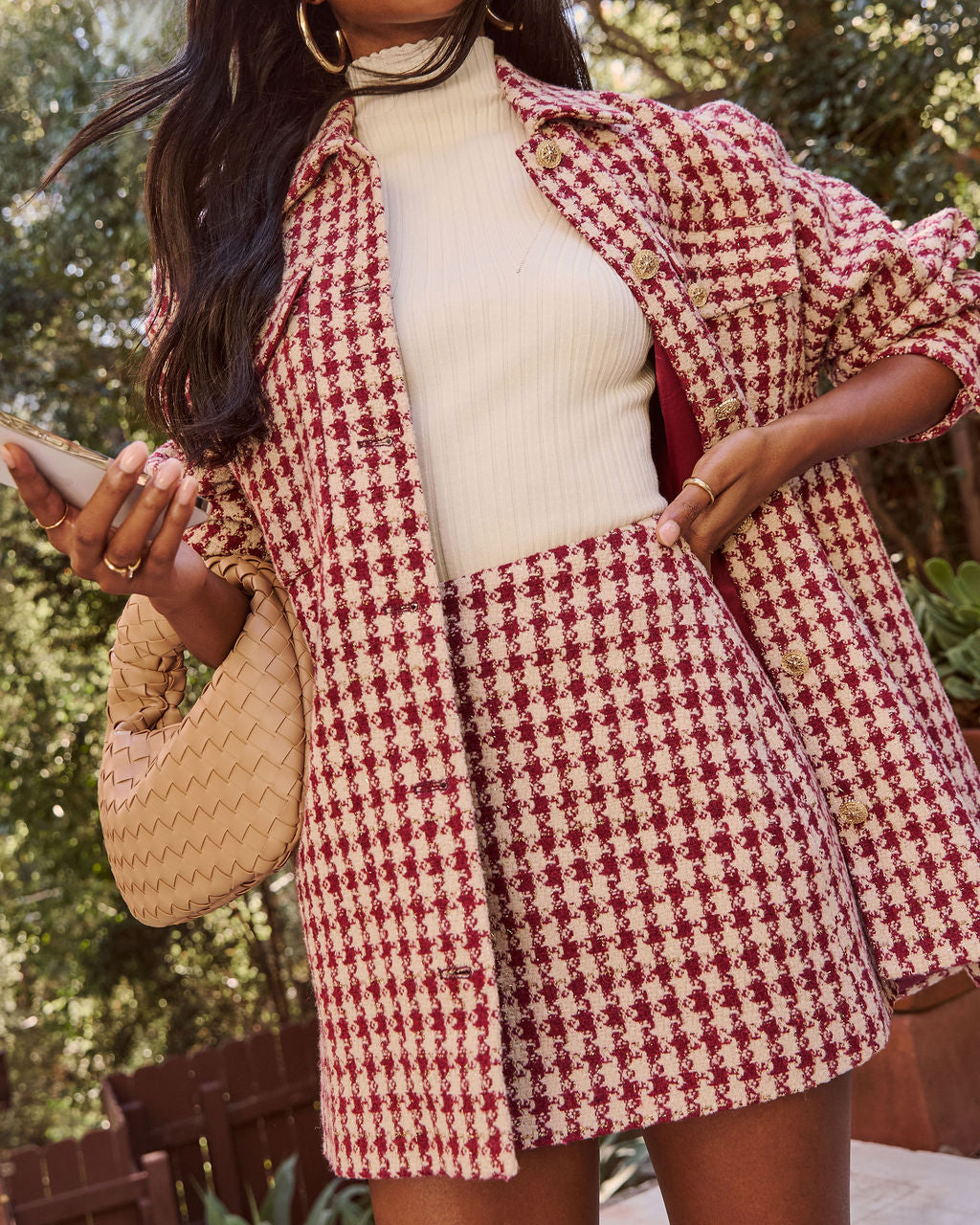 Jensin Tweed Houndstooth Mini Skirt - Image 6