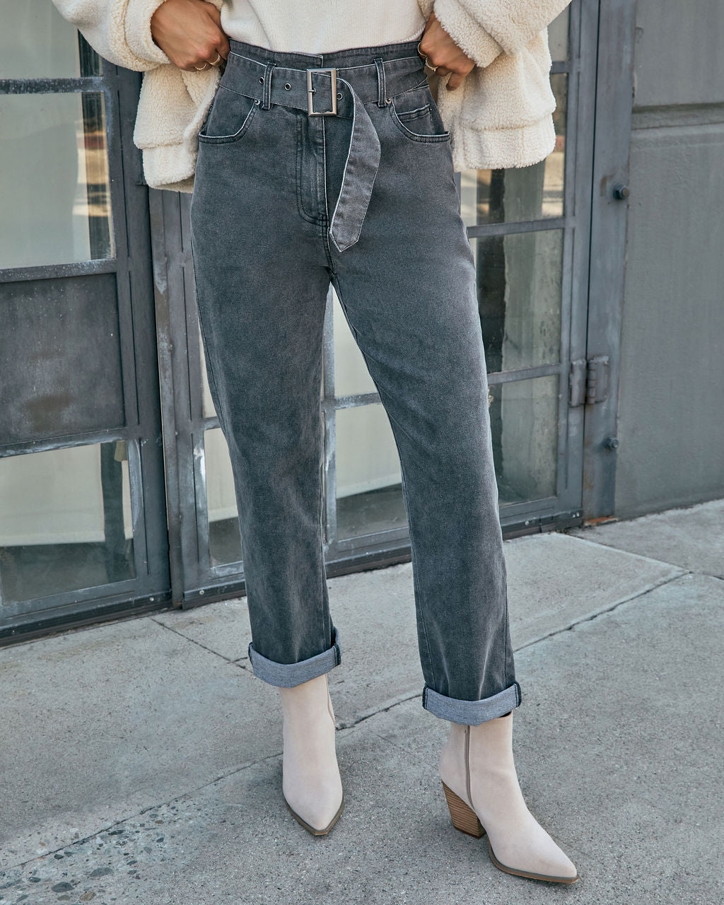 Sedina Stretch Paperbag Waist Straight Leg Jeans - Image 2
