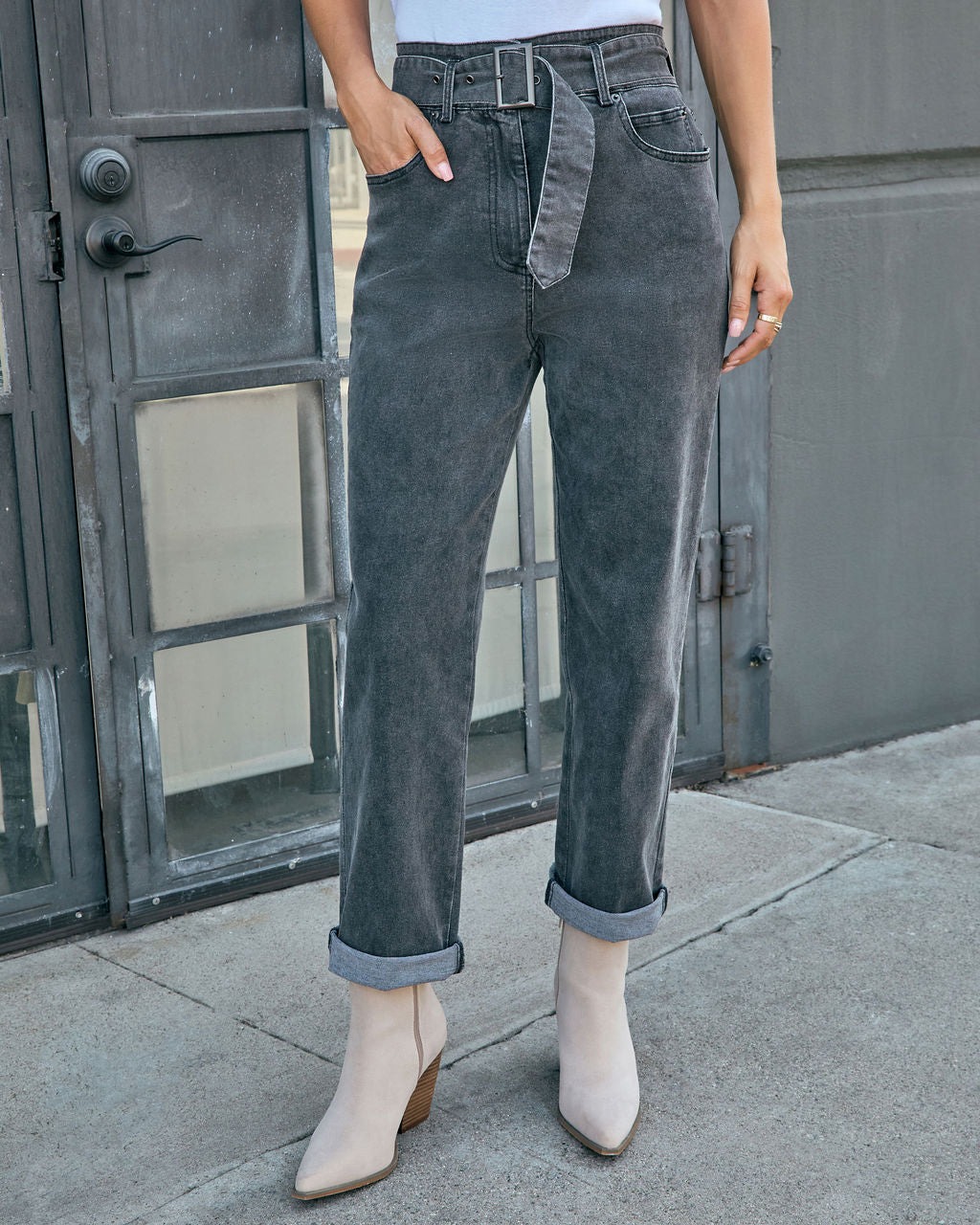 Sedina Stretch Paperbag Waist Straight Leg Jeans - Image 3
