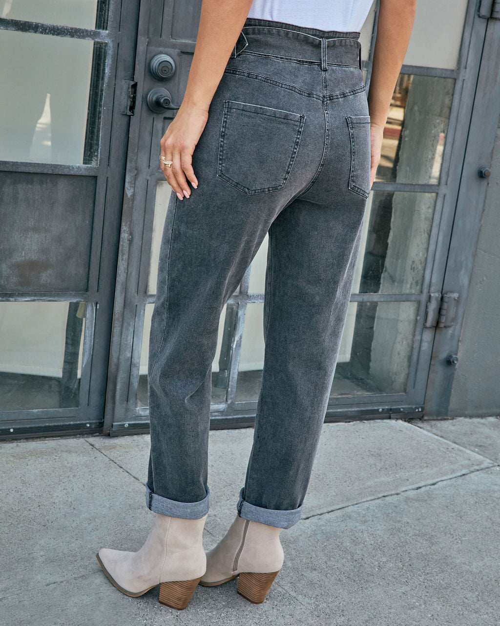 Sedina Stretch Paperbag Waist Straight Leg Jeans - Image 4