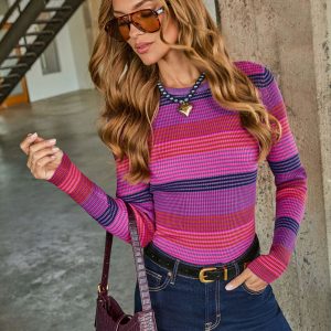 Bright Start Striped Colorblock Top