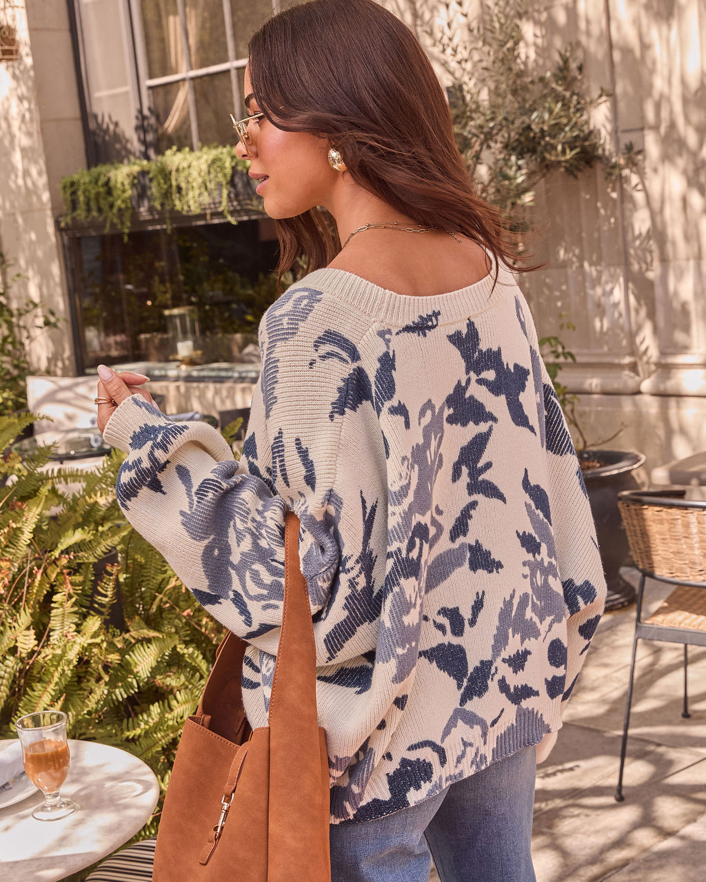 Honeyed Timber Knit Printed Cardigan - Image 10