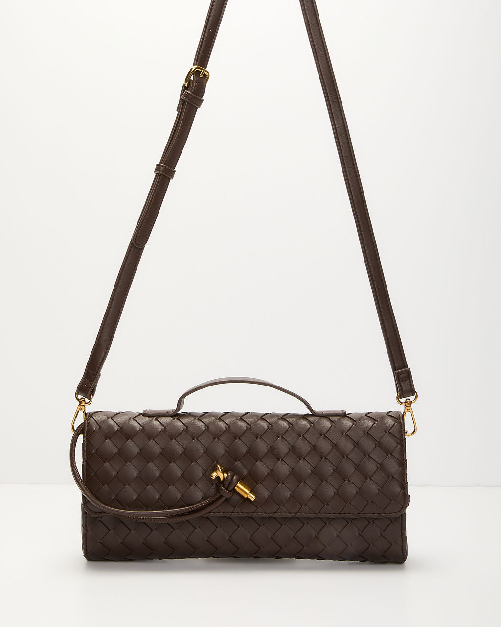 Porta Woven Leather Top Handle Clutch - Image 16