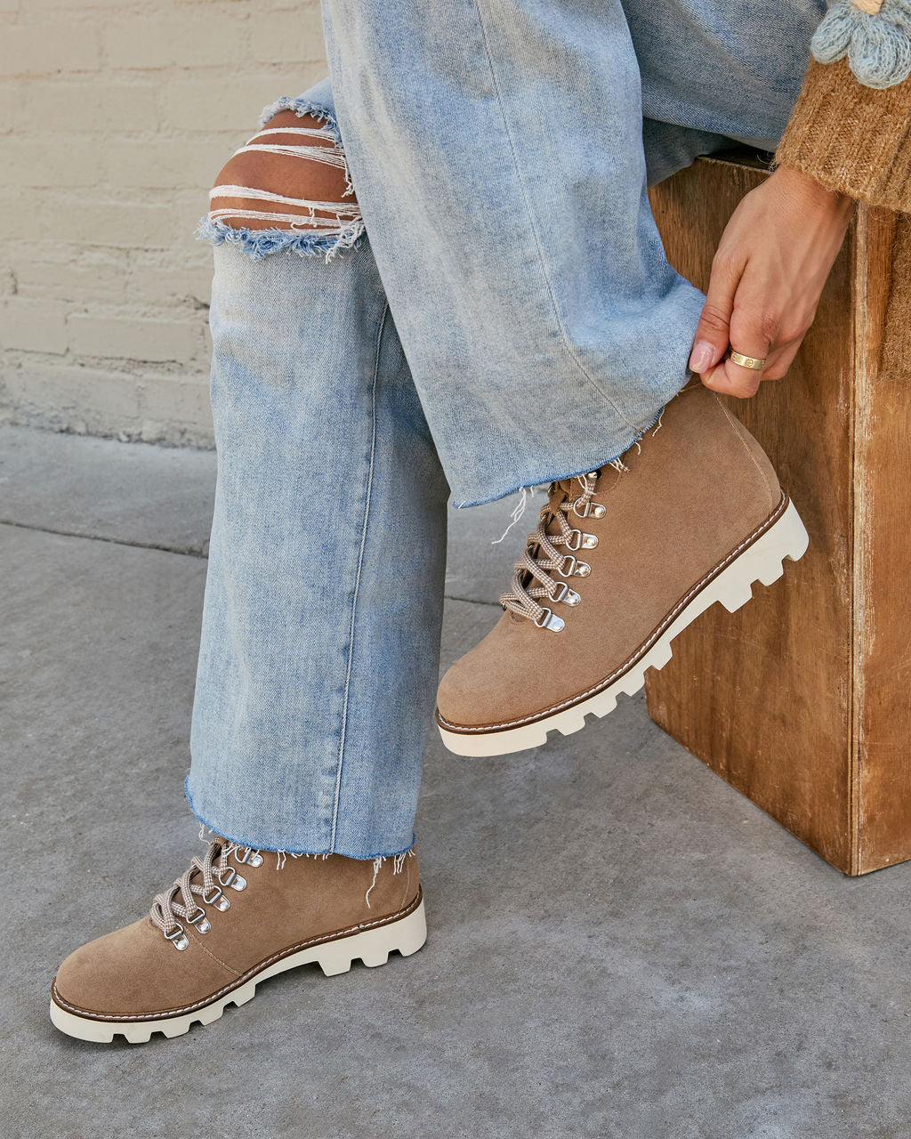Arlene Faux Suede Lace Up Boot - Image 4