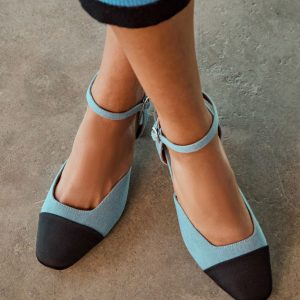 Vaila Denim Kitten Heels