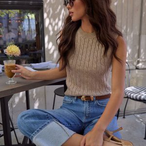 Come Find Me Cable Knit Crew Neck Vest