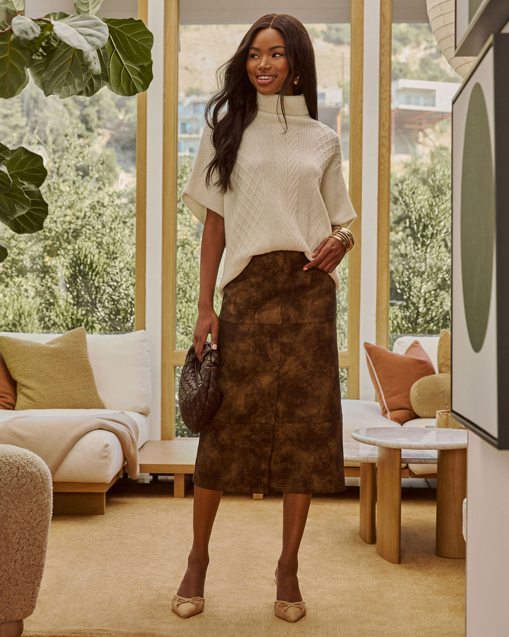 Take Me On Leather Midi Skirt - Image 5