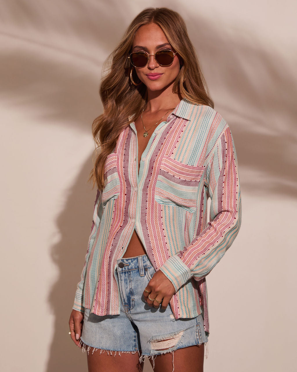 Larson Striped Button Down Top - Image 3