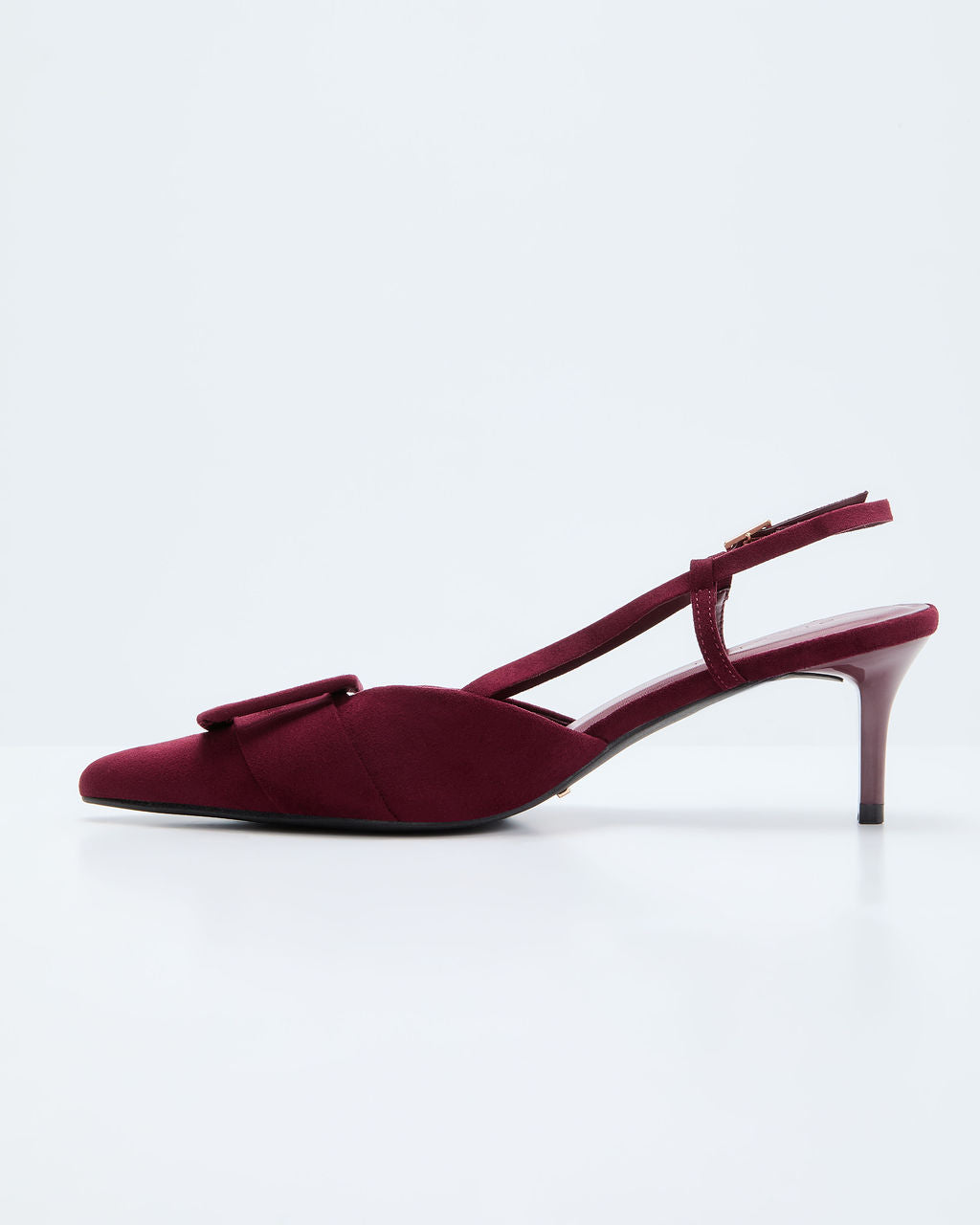 Hazel Lane Buckle Suede Slingback Heels - Image 3