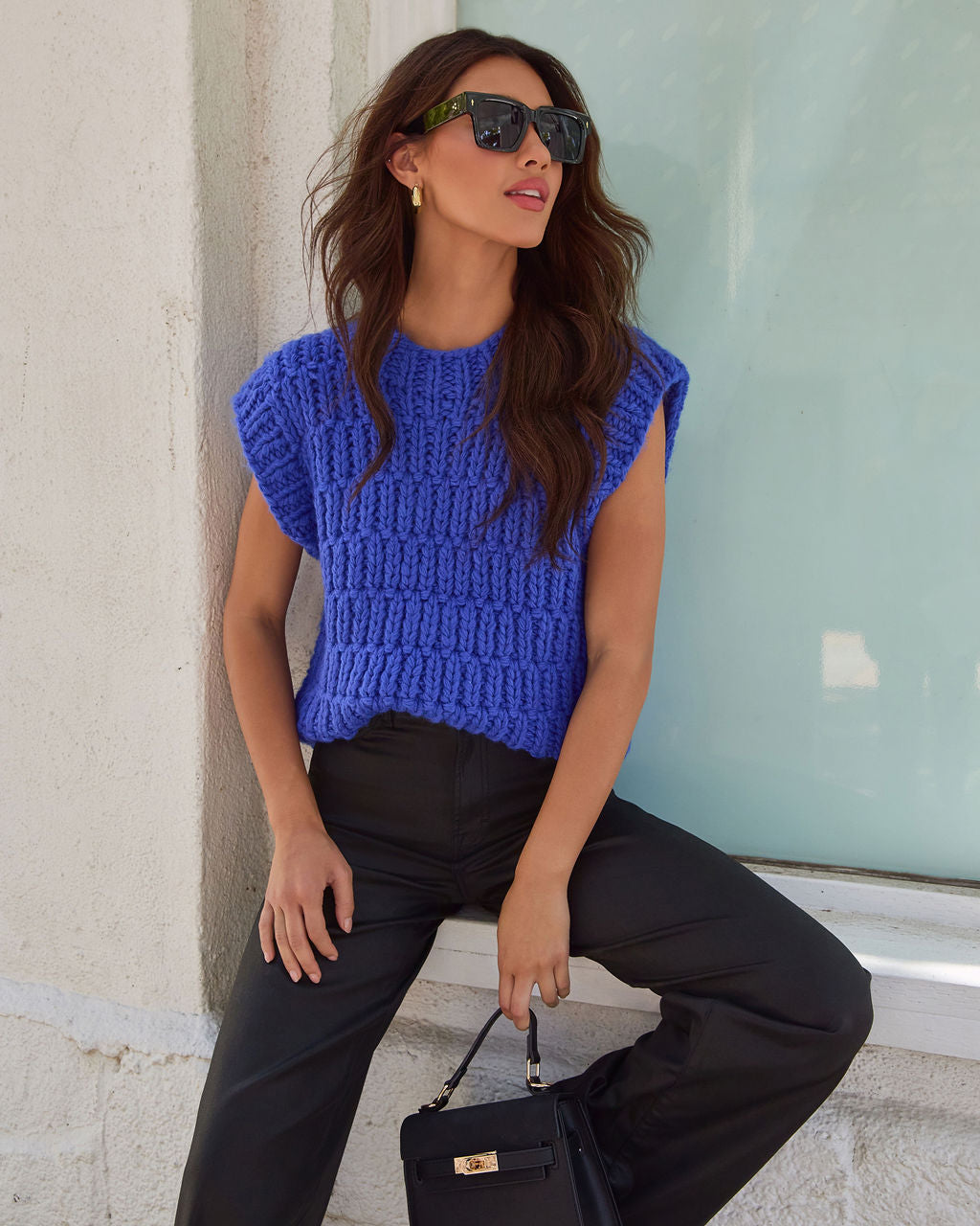 Annaline Cap Sleeve Crochet Sweater - Image 3
