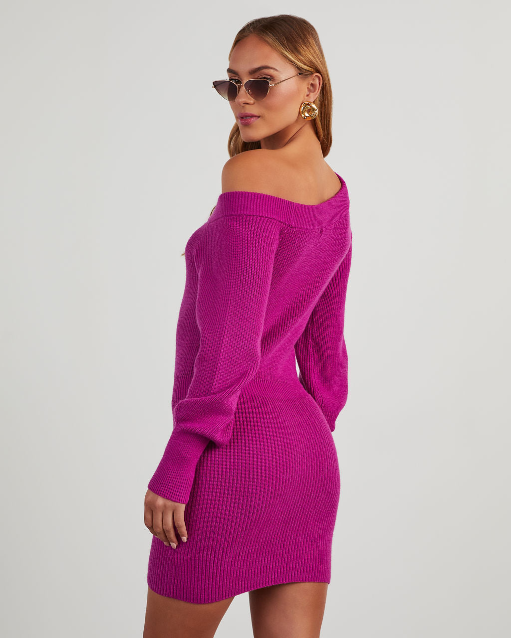 Raina Off Shoulder Mini Sweater Dress - Image 2