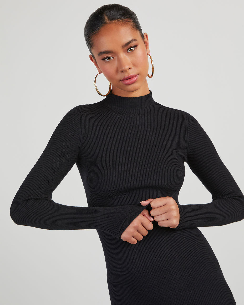 Essential Mock Neck Knit Midi Dress - Image 23