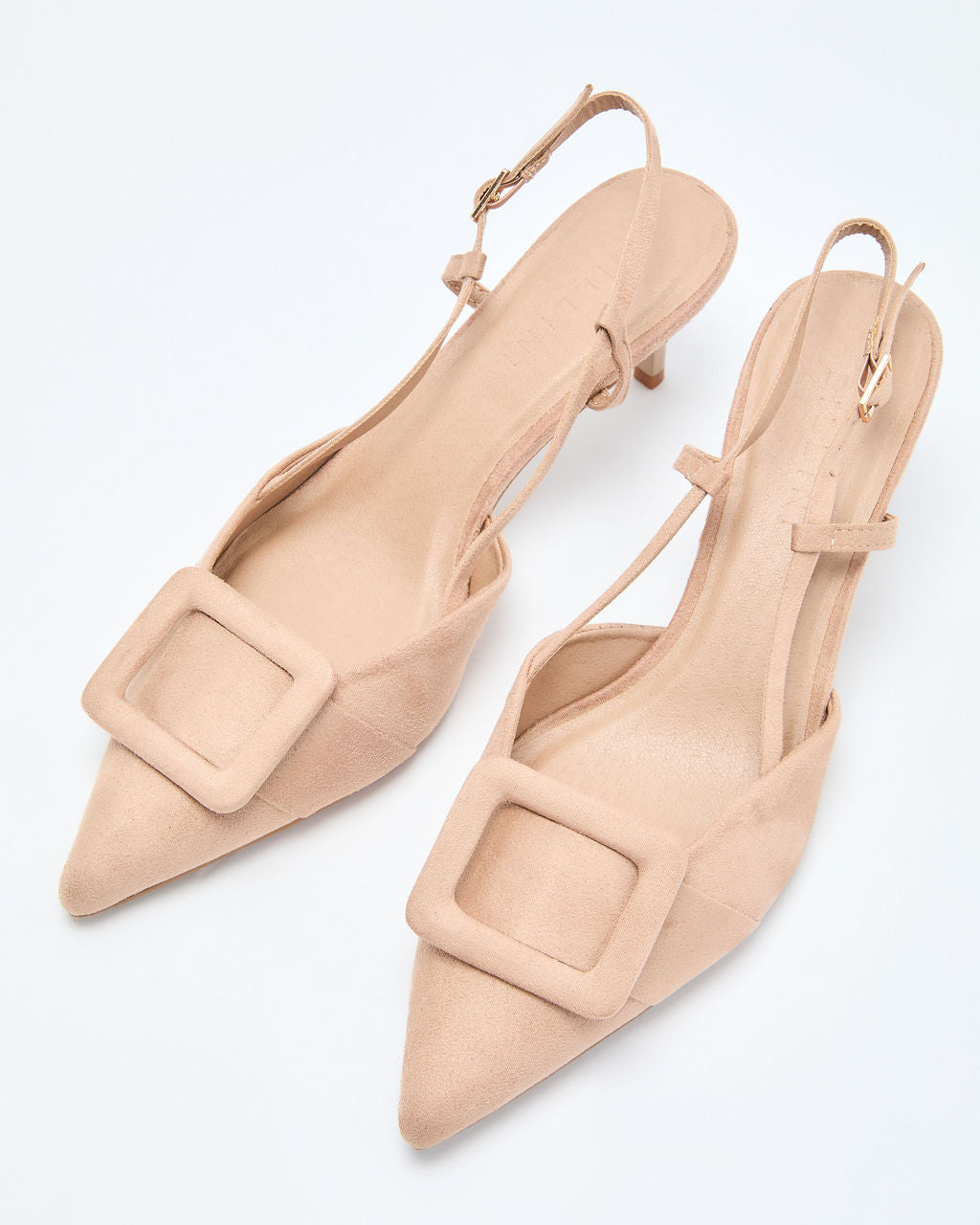 Hazel Lane Buckle Suede Slingback Heels - Image 9
