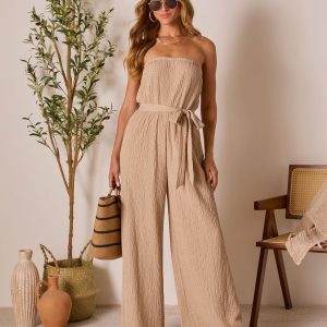 Shaylin Strapless Waist Tie Jumpsuit