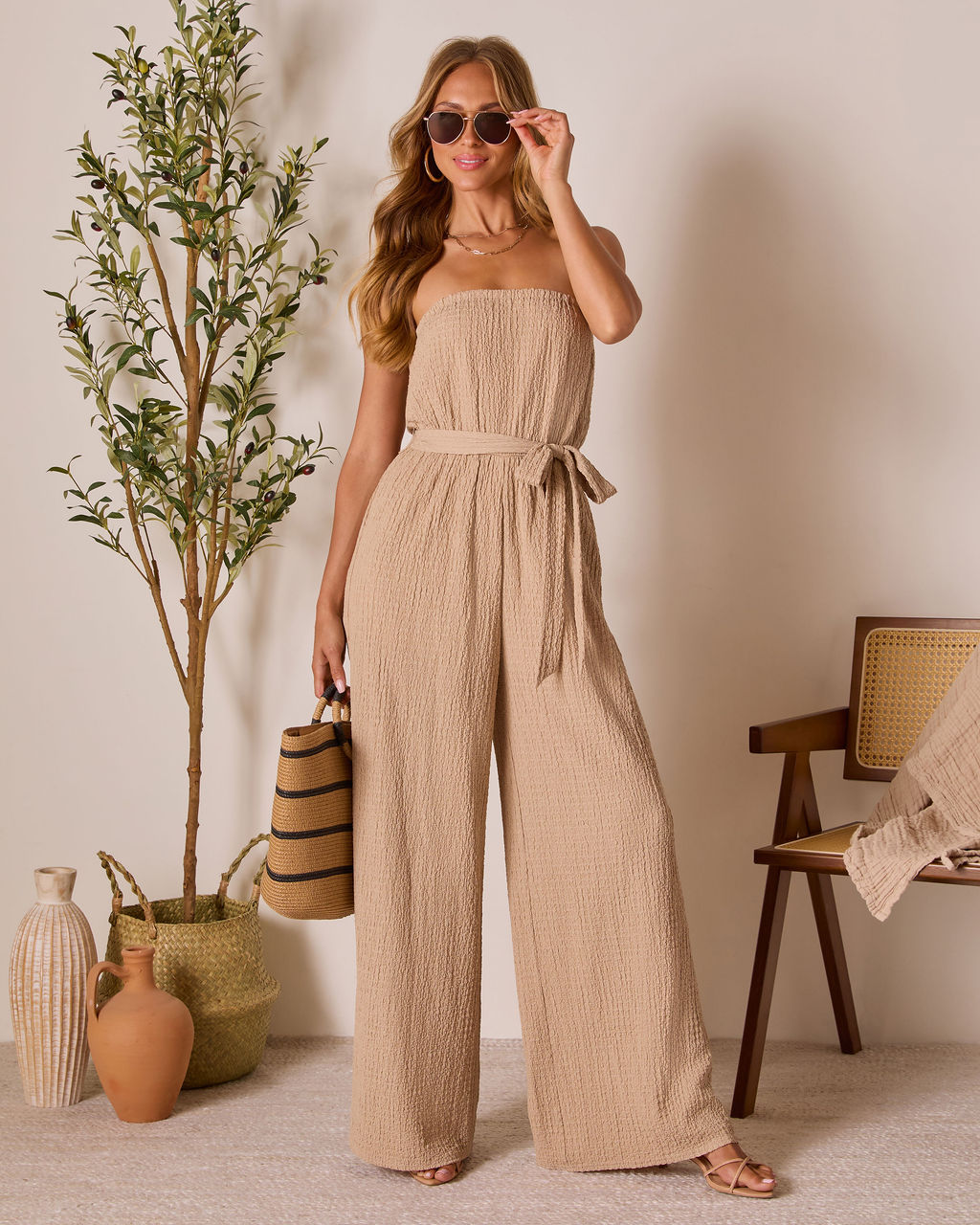 Shaylin Strapless Waist Tie Jumpsuit - Image 6