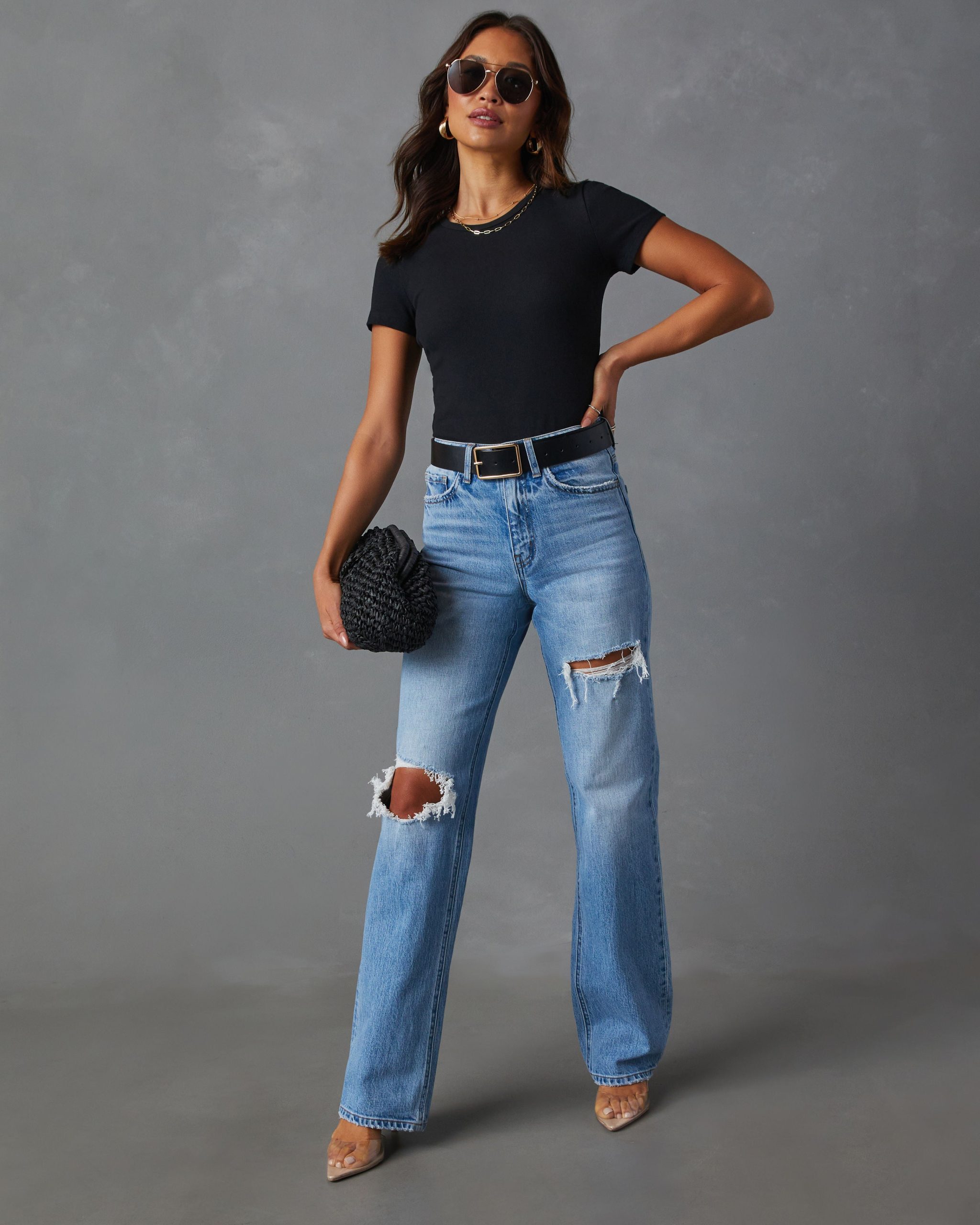 Sequoia Stretch Distressed Straight Leg Jeans - Image 2
