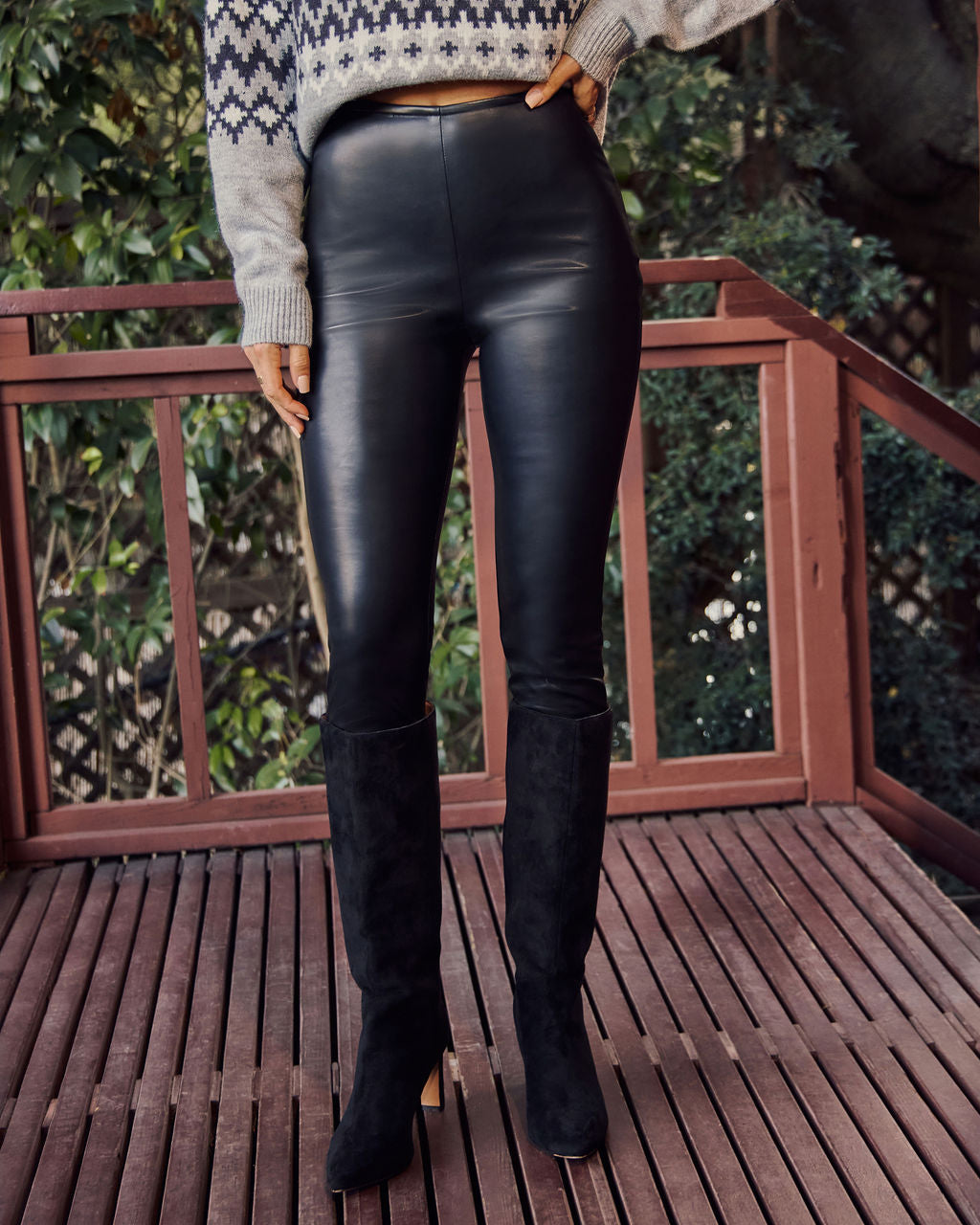 Savrin Vegan Leather Leggings - Image 2