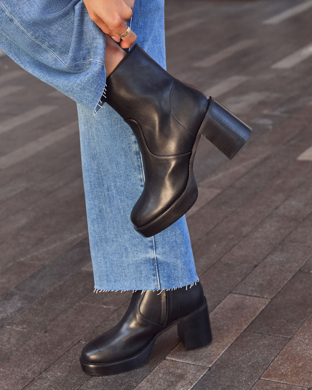 Roem Leather Platform Ankle Booties - Image 4