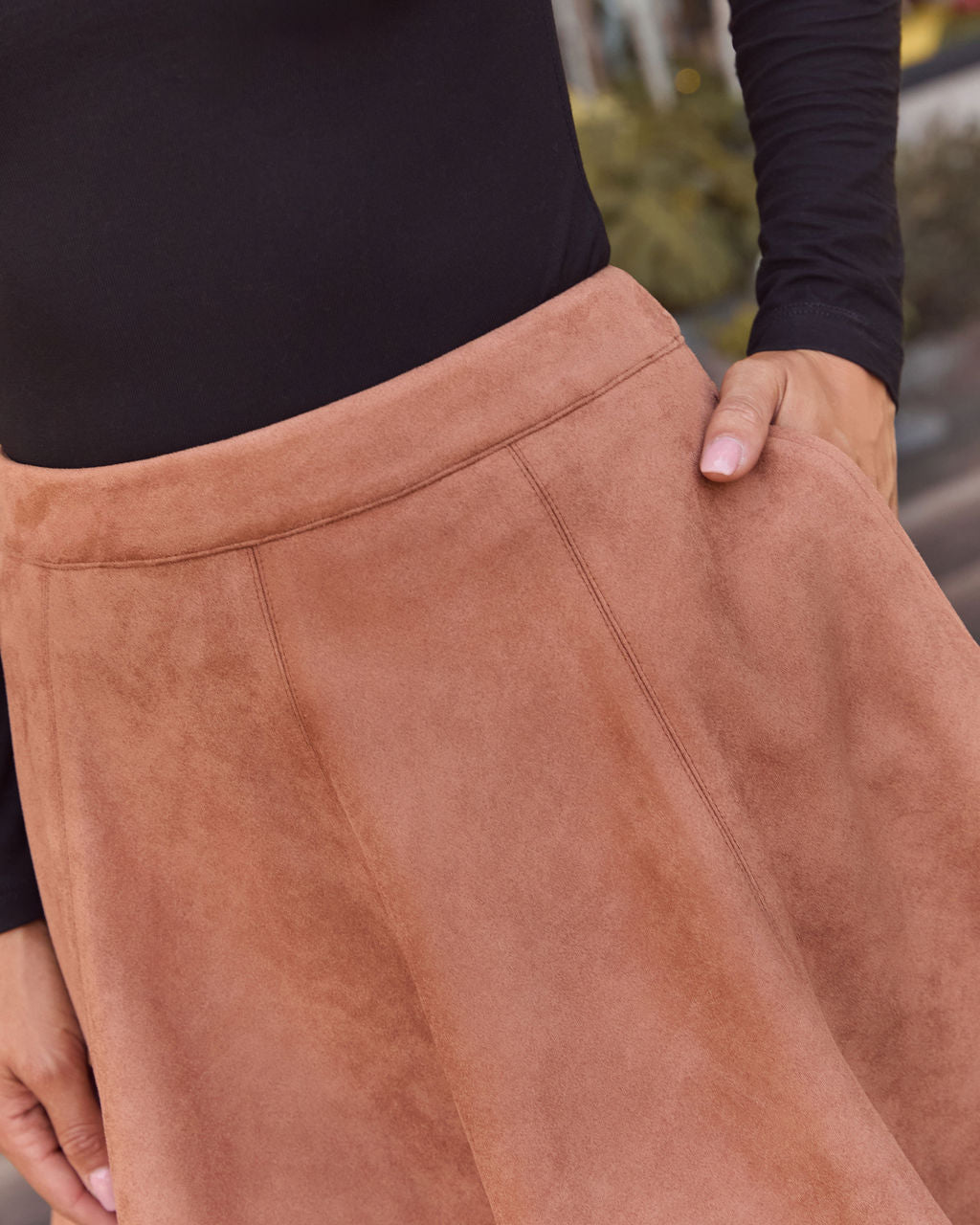 Acoria Pleated Suede Mini Skirt - Image 6