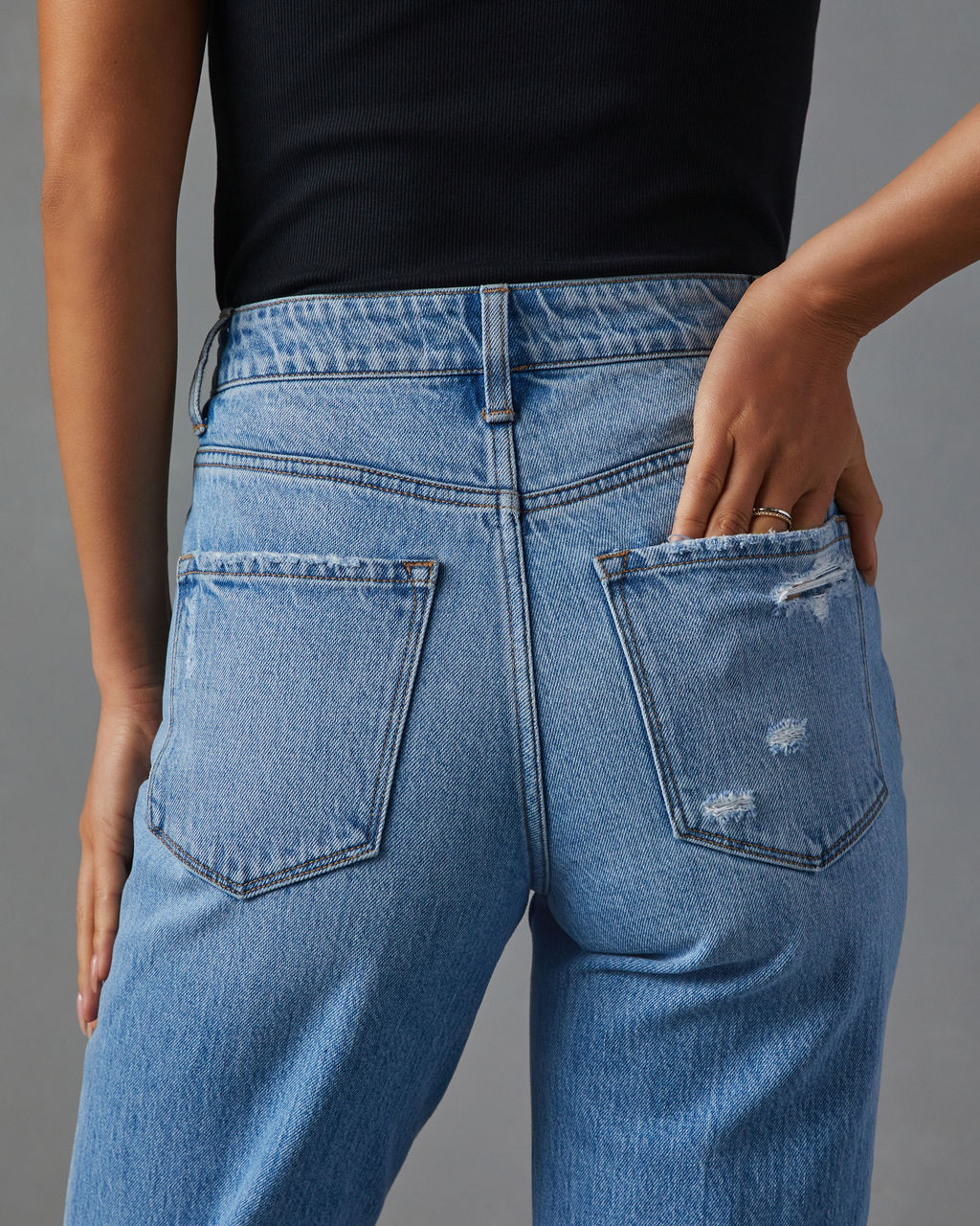 Sequoia Stretch Distressed Straight Leg Jeans - Image 6