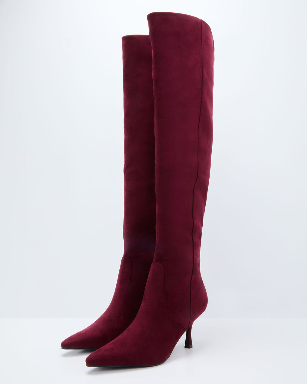 Spiced Garnet Suede Over The Knee Boots - Image 2