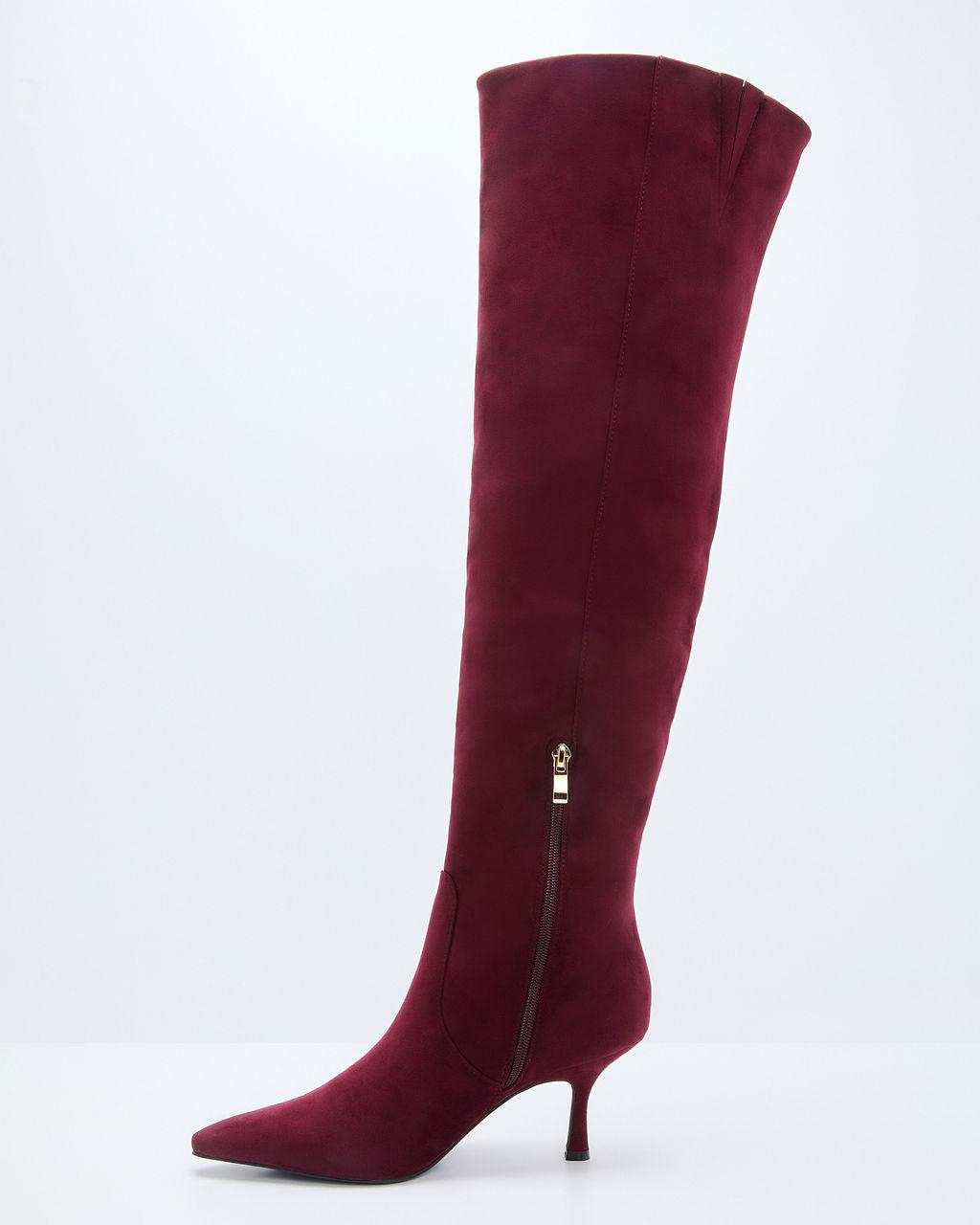 Spiced Garnet Suede Over The Knee Boots - Image 3