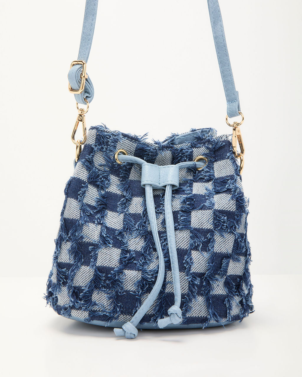 Jolena Checkered Denim Crossbody Bag - Image 2