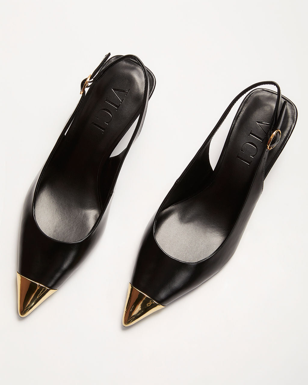 Denzel Metallic Tip Slingback Heels - Image 2
