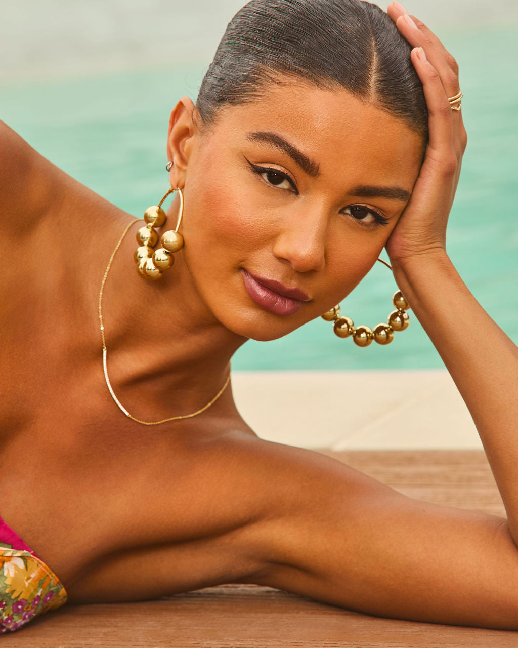 Sunkissed Bliss Bauble Hoop Earrings - Image 3