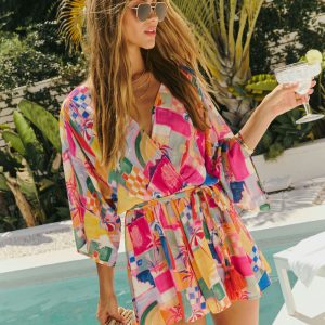 Jaime Tie Waist Kimono Romper