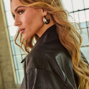 Night Life Crescent Moon Hoop Earrings