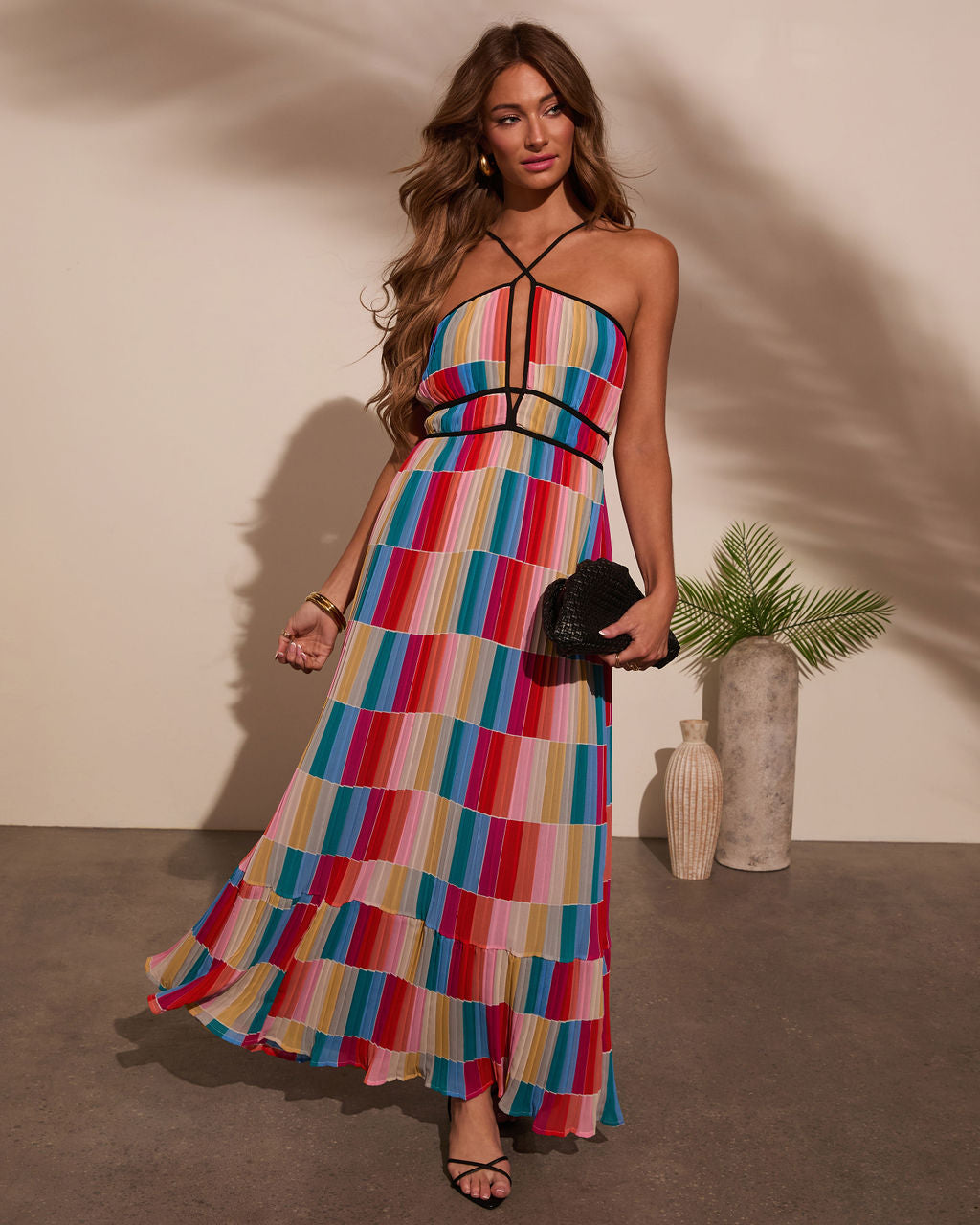 Kimber Abstract Pleated Maxi Dress - Image 11